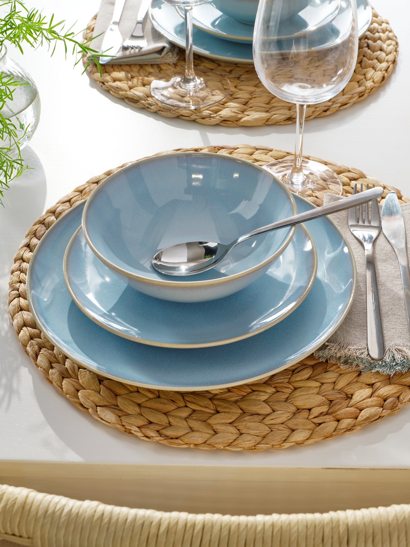 A light blue FÄRGKLAR bowl