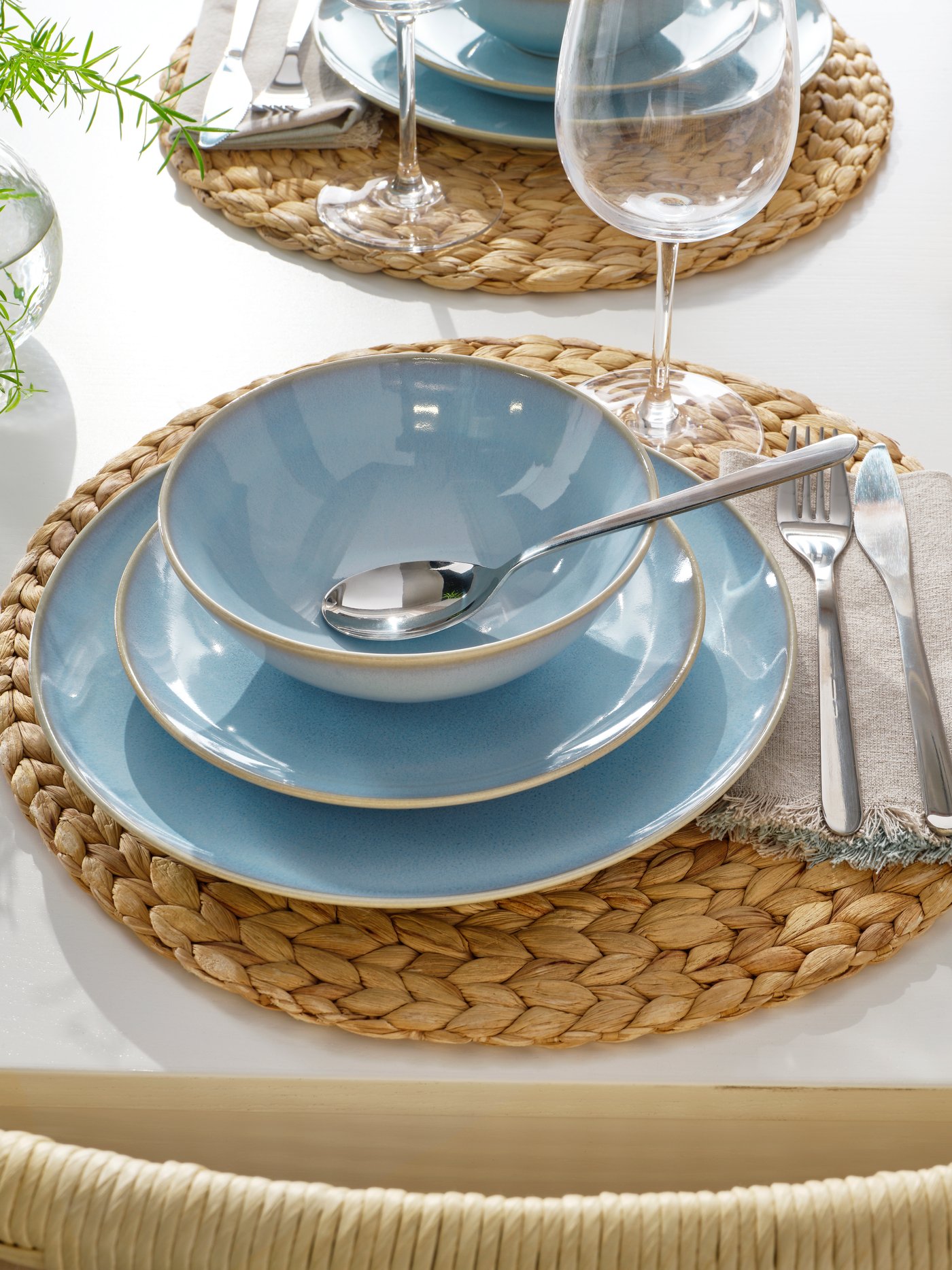 A light blue FÄRGKLAR bowl