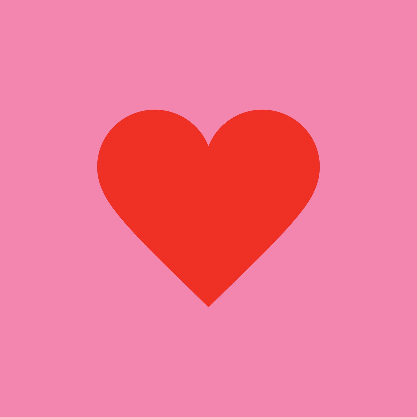 Valentijnskaart met rood hartje in een roze achtergrond.