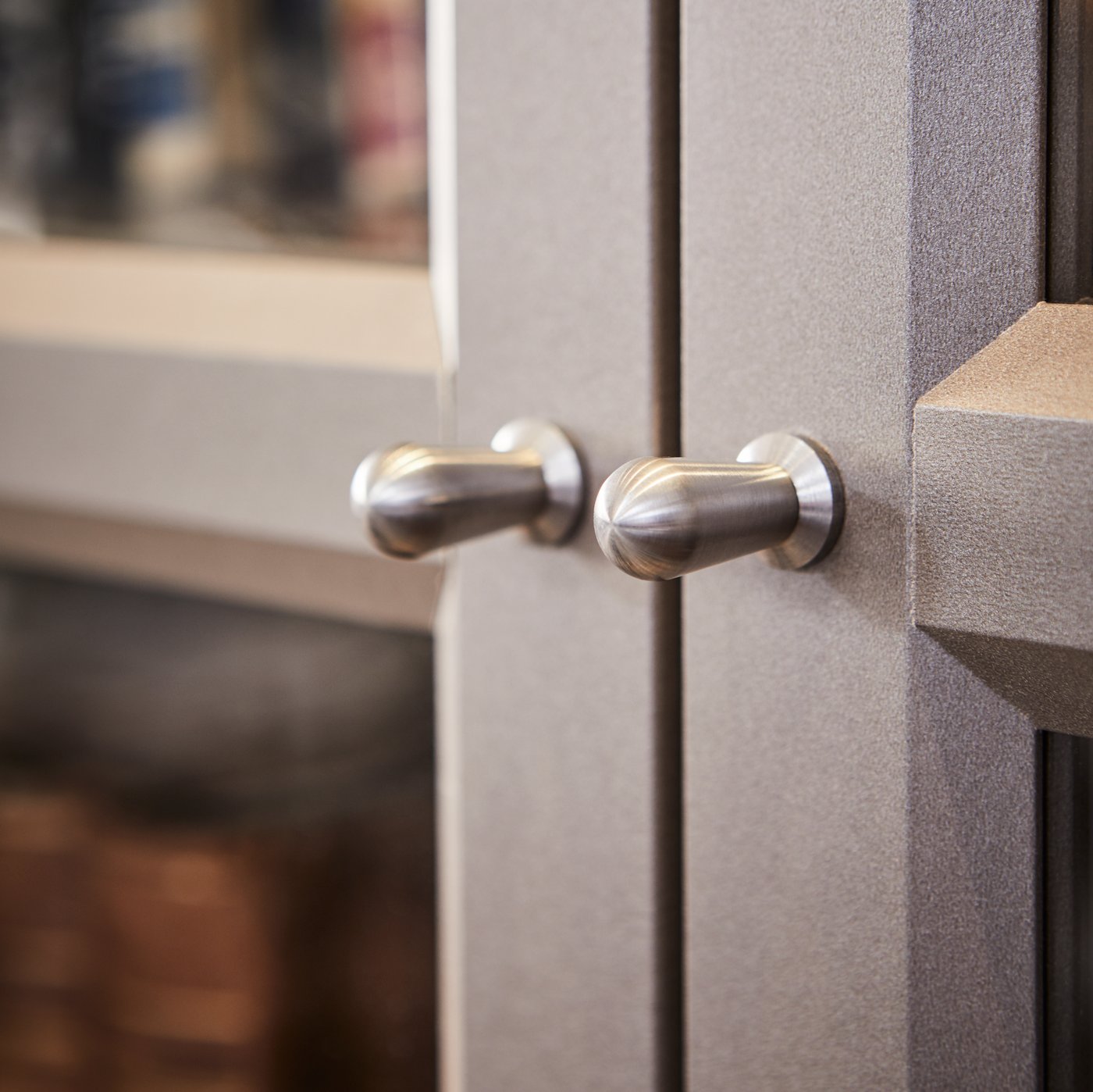 Close-up on handles of the BILLY bookcase.