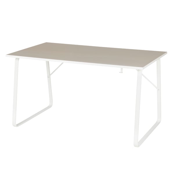 A beige HUVUDSPELARE gaming desk