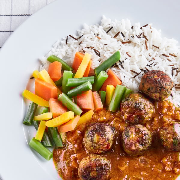 A ready meal frozen LÄTTLAGAT vegetable balls with rice