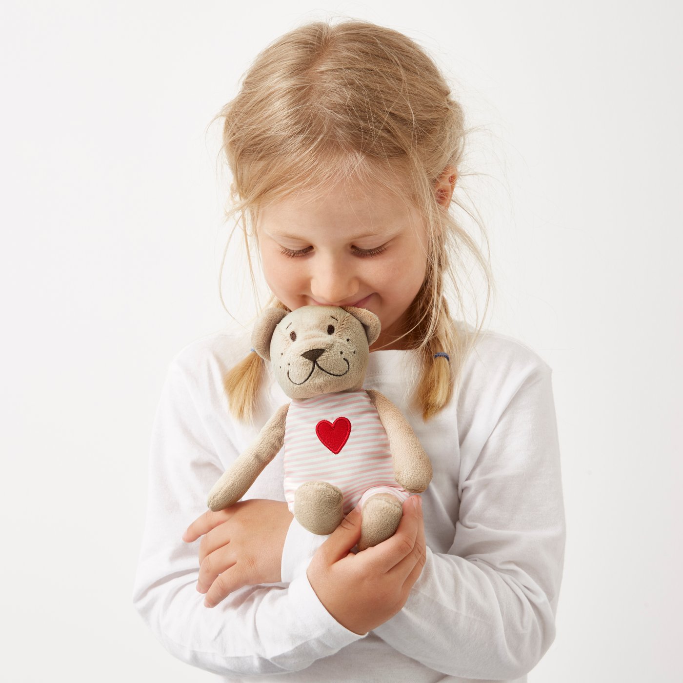 A pink FABLER BJÖRN soft toy