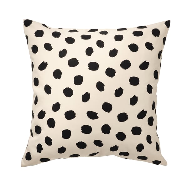 An off-white/dot pattern black ODDNY cushion cover in the NA