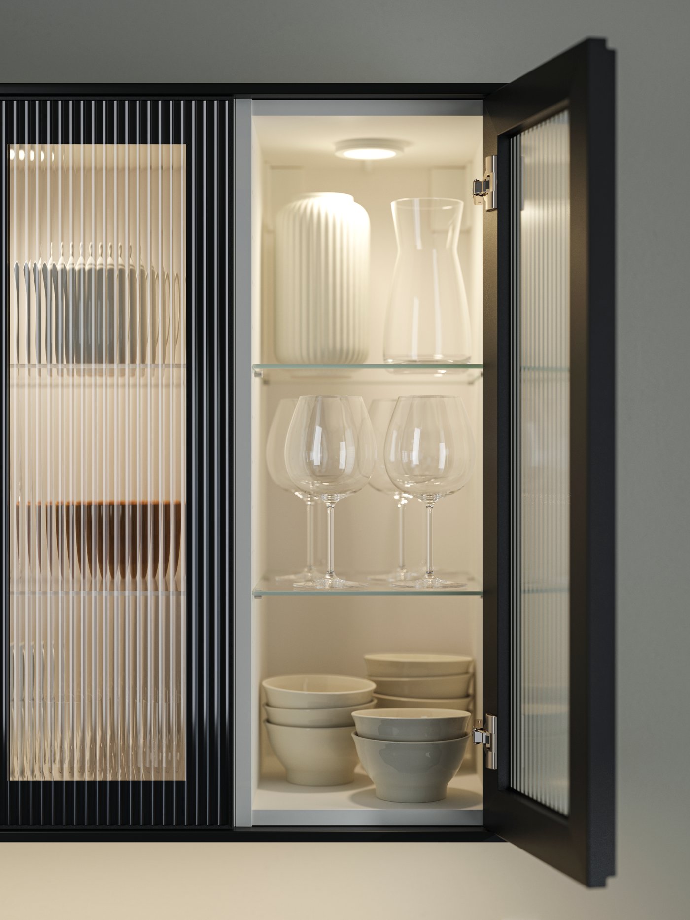 A clear glass STORSINT red wine glass