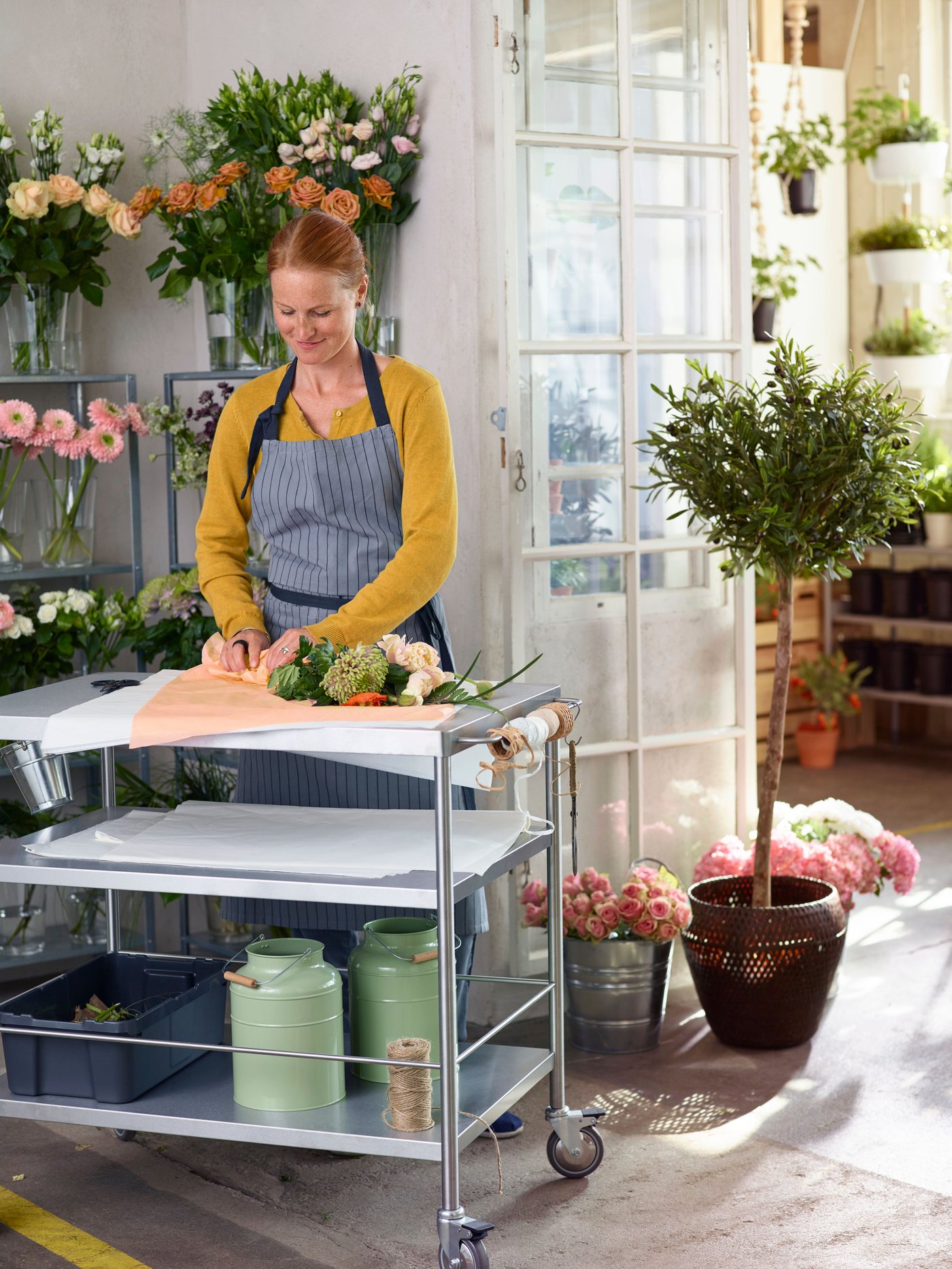woman working at workstation