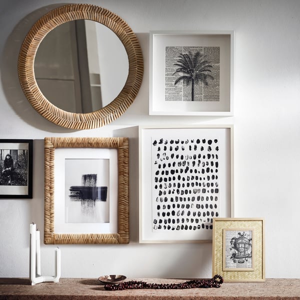 A rattan KAFFETRÄD mirror