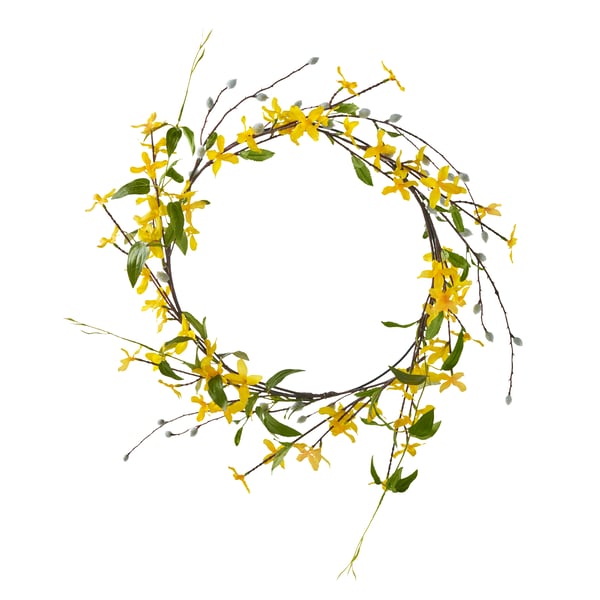 A forsythia yellow SMYCKA artificial wreath
