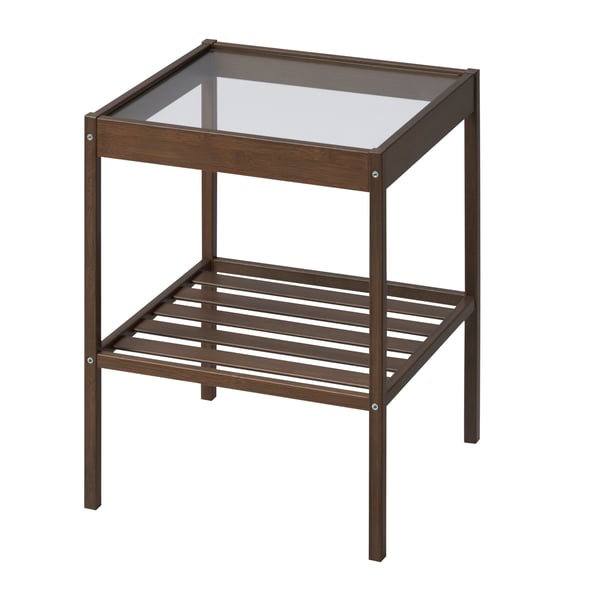 A dark brown NESNA bedside table in the NA