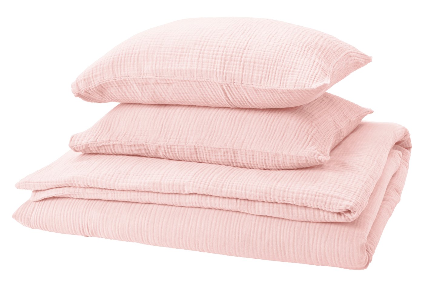 IKEA SCHERSMIN påslakan 2 örngott, blekrosa, 240x220/50x60 cm