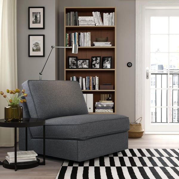 A Gunnared medium grey KIVIK 1-seat sofa-bed
