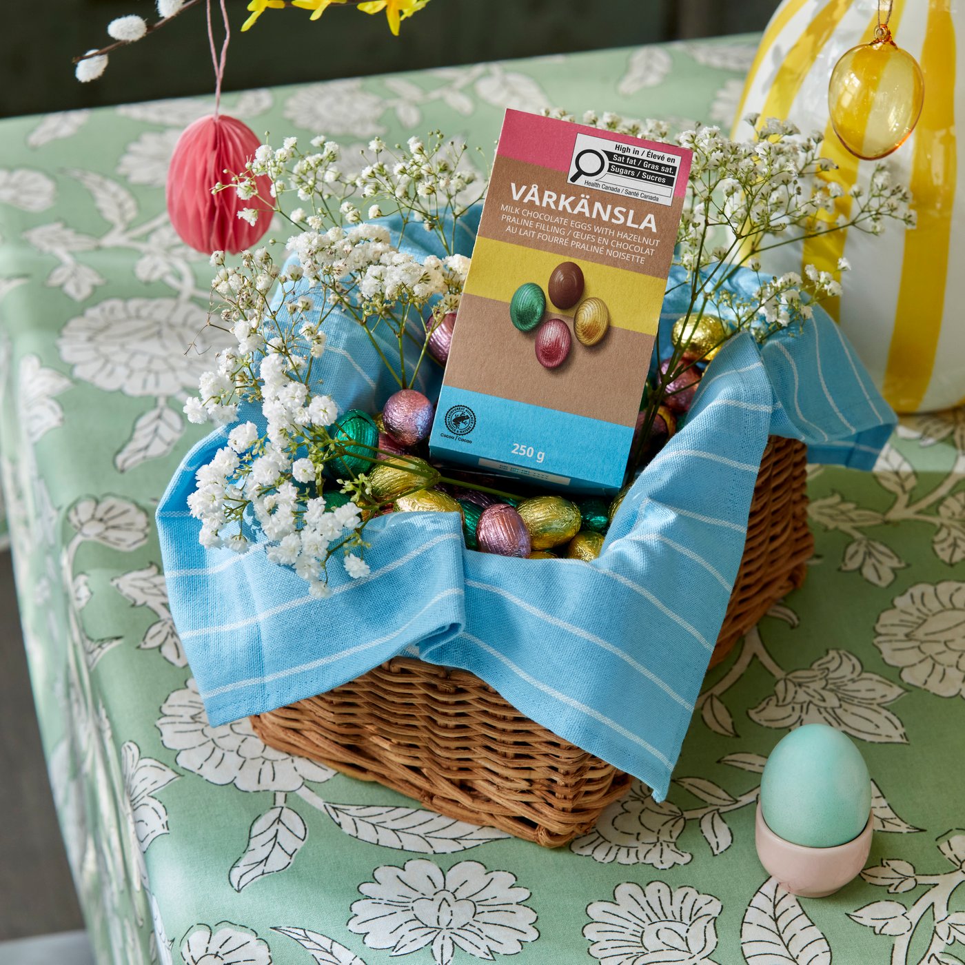 Košík s velikonočními věcmi.