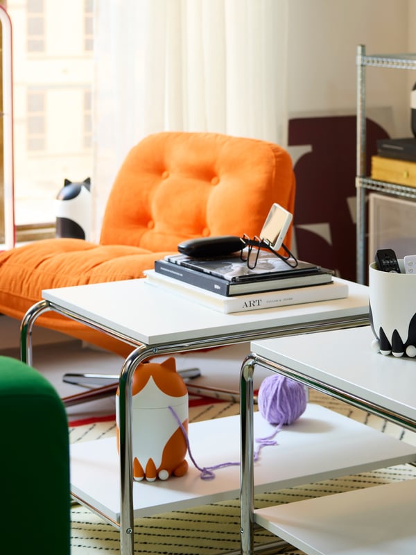 A white BAGGBODA side table