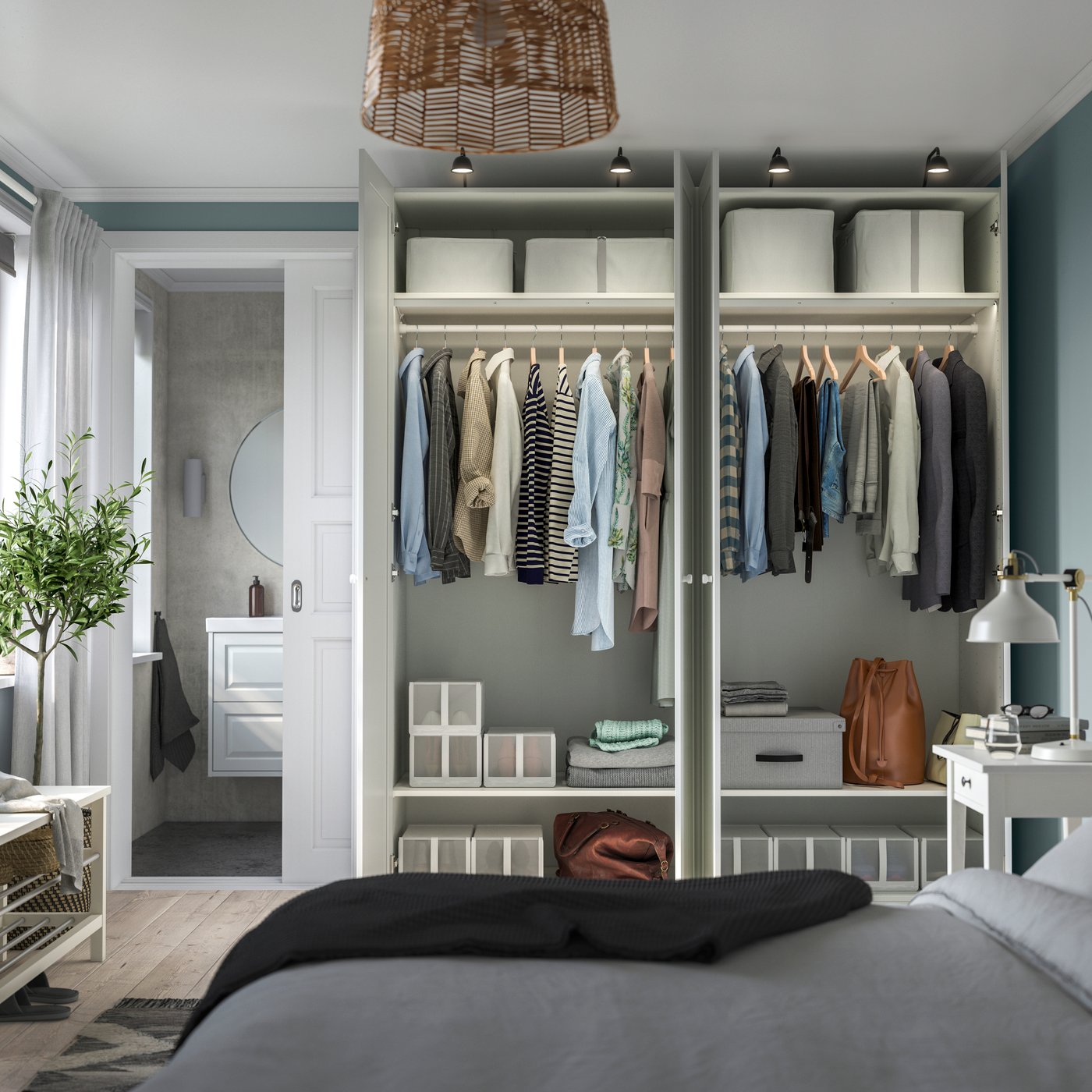 A white/white GULLABERG wardrobe combination