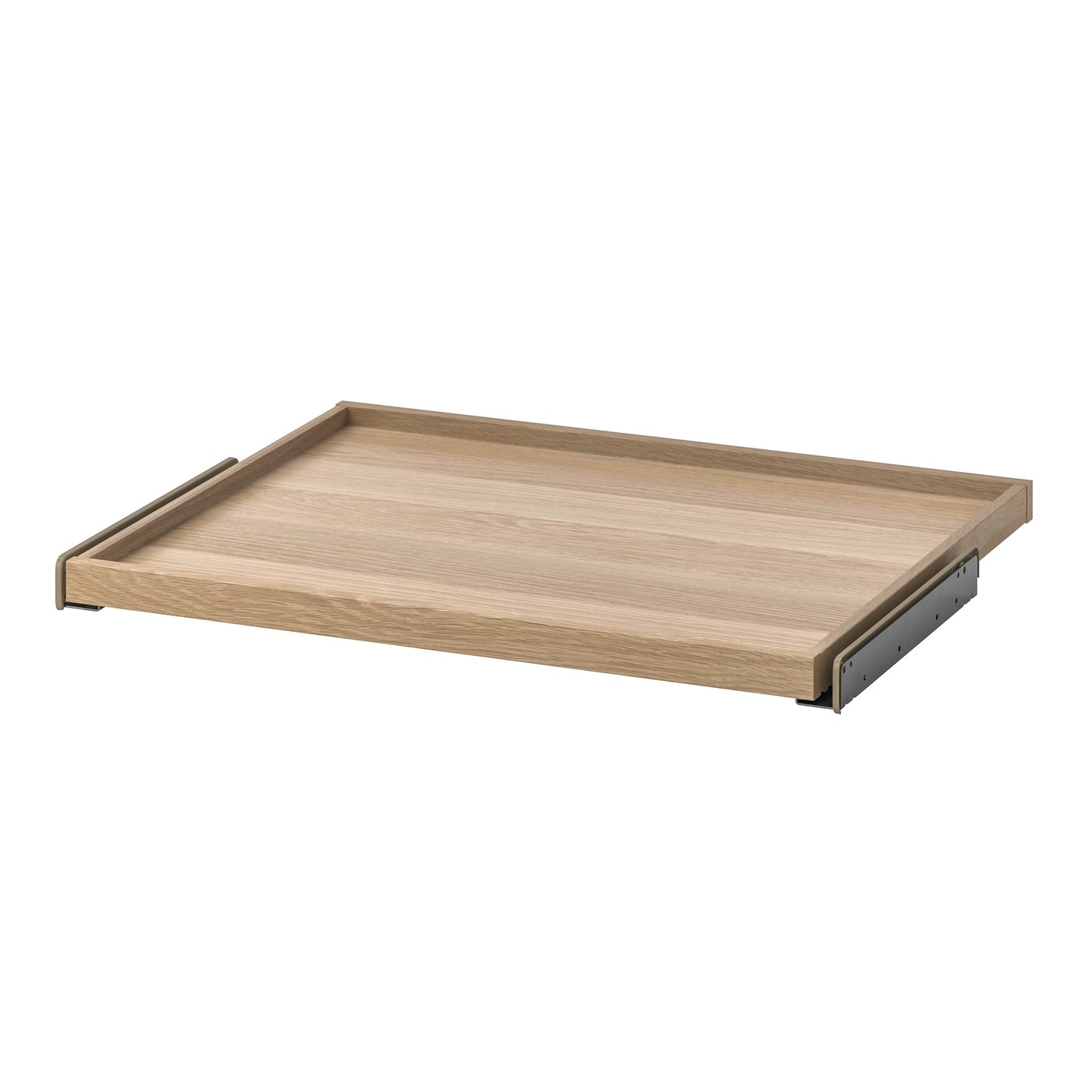 IKEA KOMPLEMENT utdragbart hyllplan, vitlaserad ekeffekt, 75x58 cm