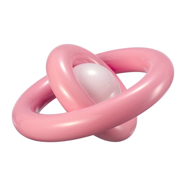 A plastic/battery-operated pink STRÅLA LED decorative table lamp