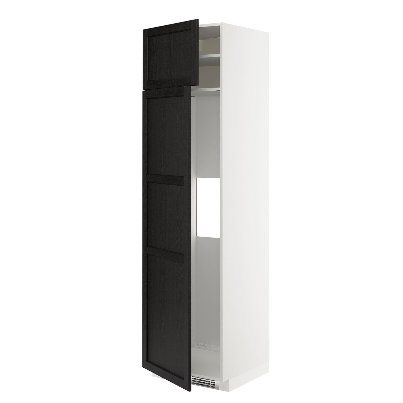IKEA METOD hs f kyl el frys m 2d, vit/lerhyttan svartlaserad, 60x60x220 cm
