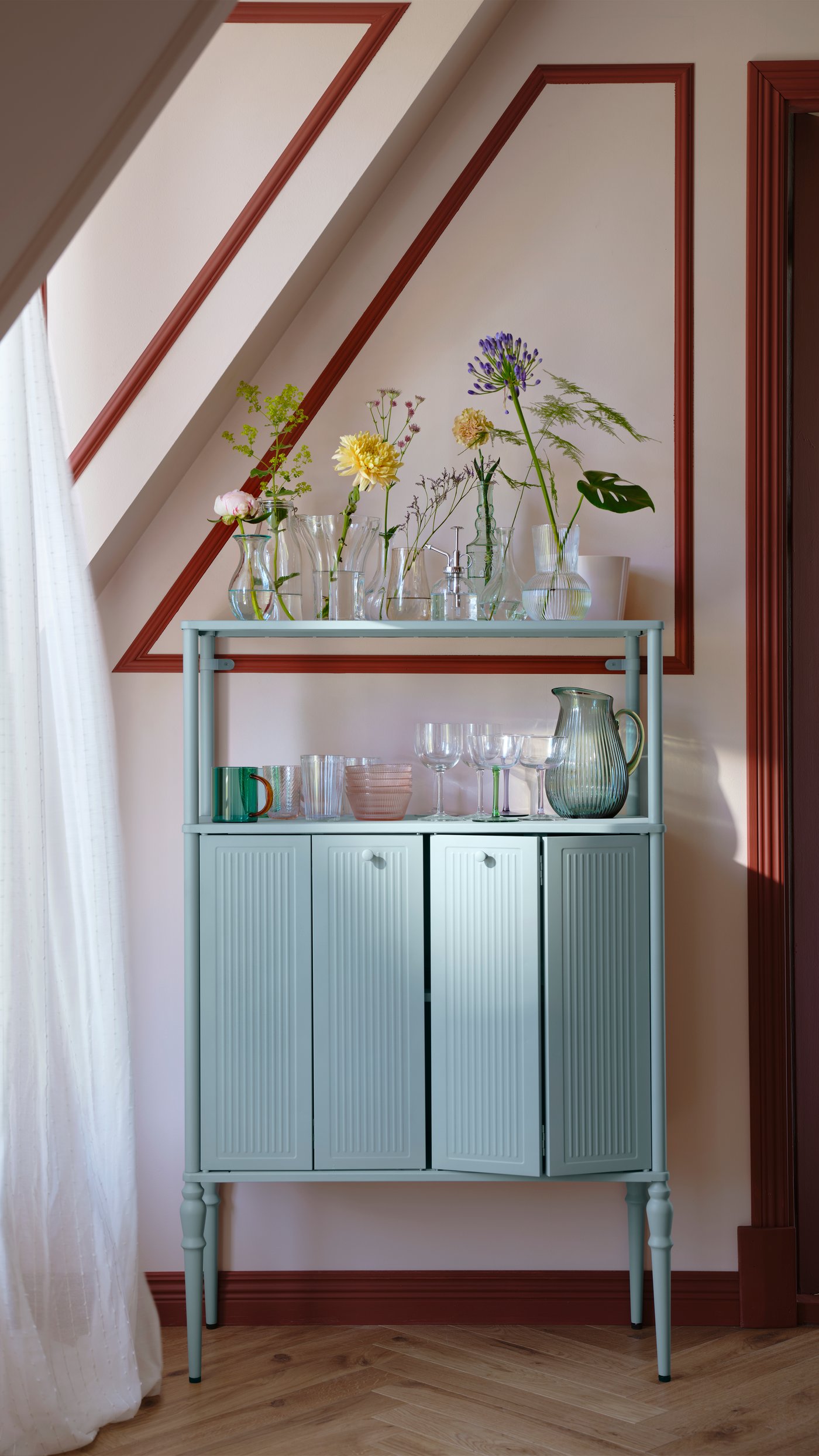 A white/with rod pocket TERESIA sheer curtains, 1 pair