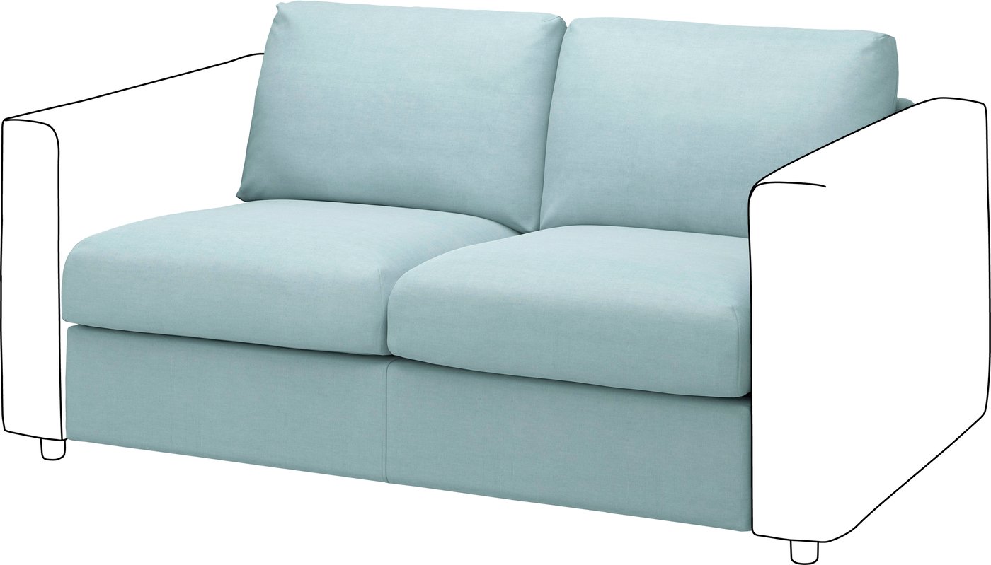 IKEA VIMLE 2-sits sektion, saxemara ljusblå