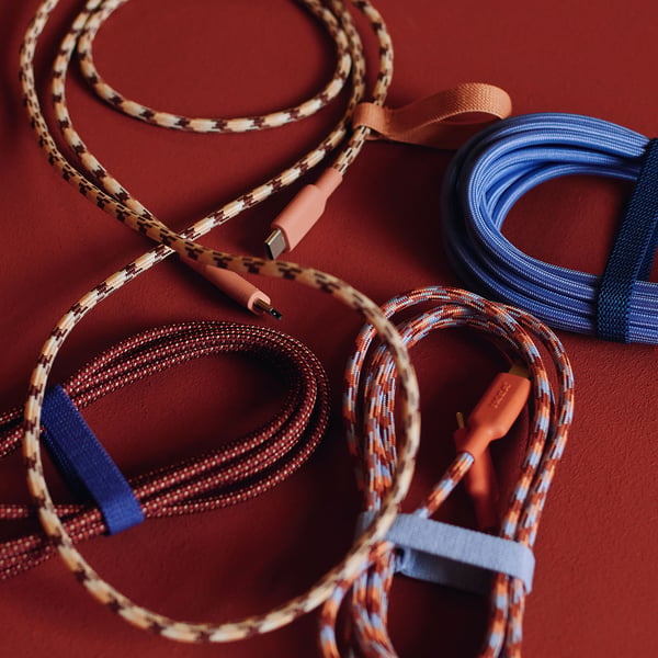 A lilac USB-C cable