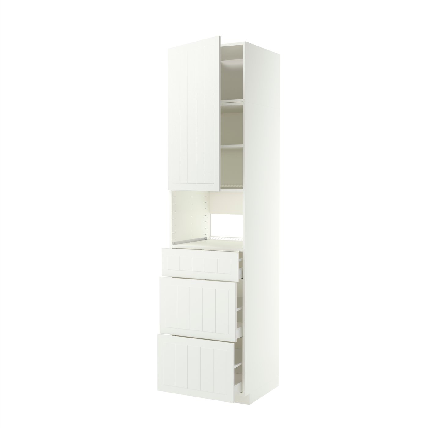 IKEA METOD / MAXIMERA högskåp för inbyggda vitvaror, vit/stensund vit, 60x60x240 cm