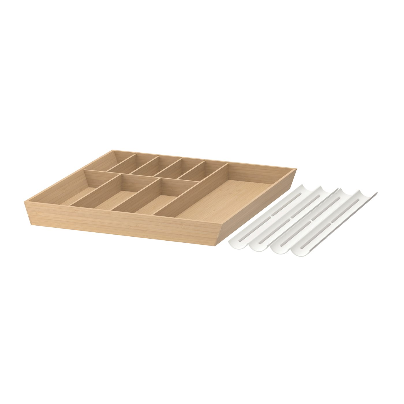IKEA UPPDATERA besticklåda/kryddfack, vit/bambu, 72x50 cm
