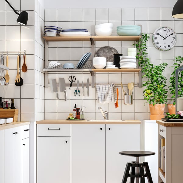 A stainless steel KUNGSFORS magnetic knife rack