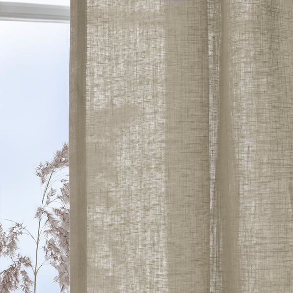 A with heading tape/linen DYTÅG curtains, 1 pair