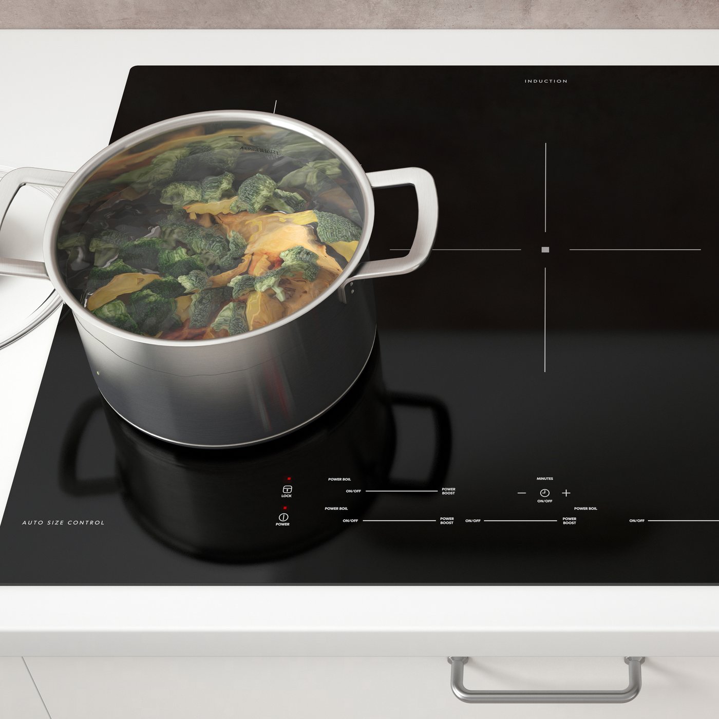 A black SÄRKLASSIG induction cooktop in the kitchen