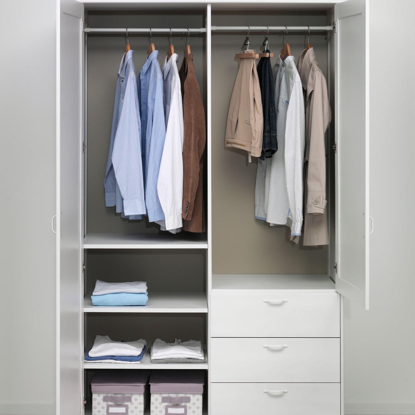 A white MUSKEN wardrobe with 2 doors+3 drawers