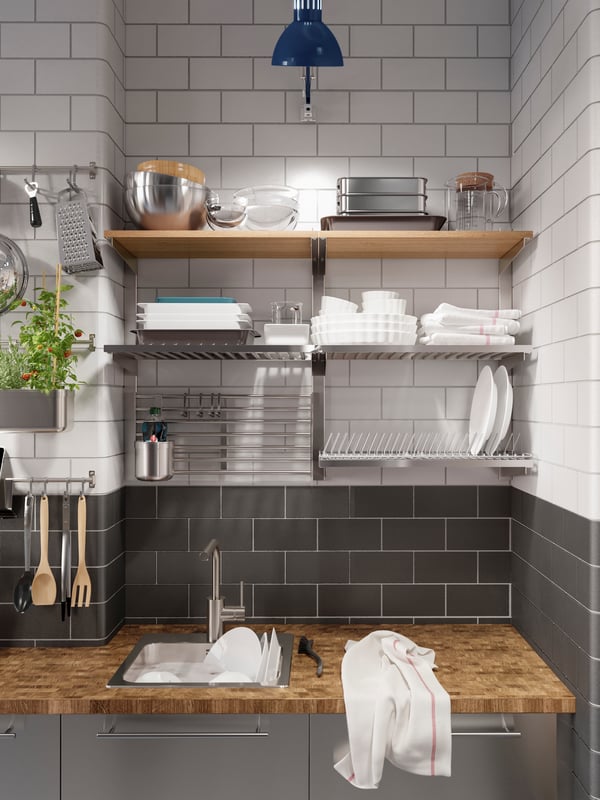 wall cabinet or storage with organised utensils