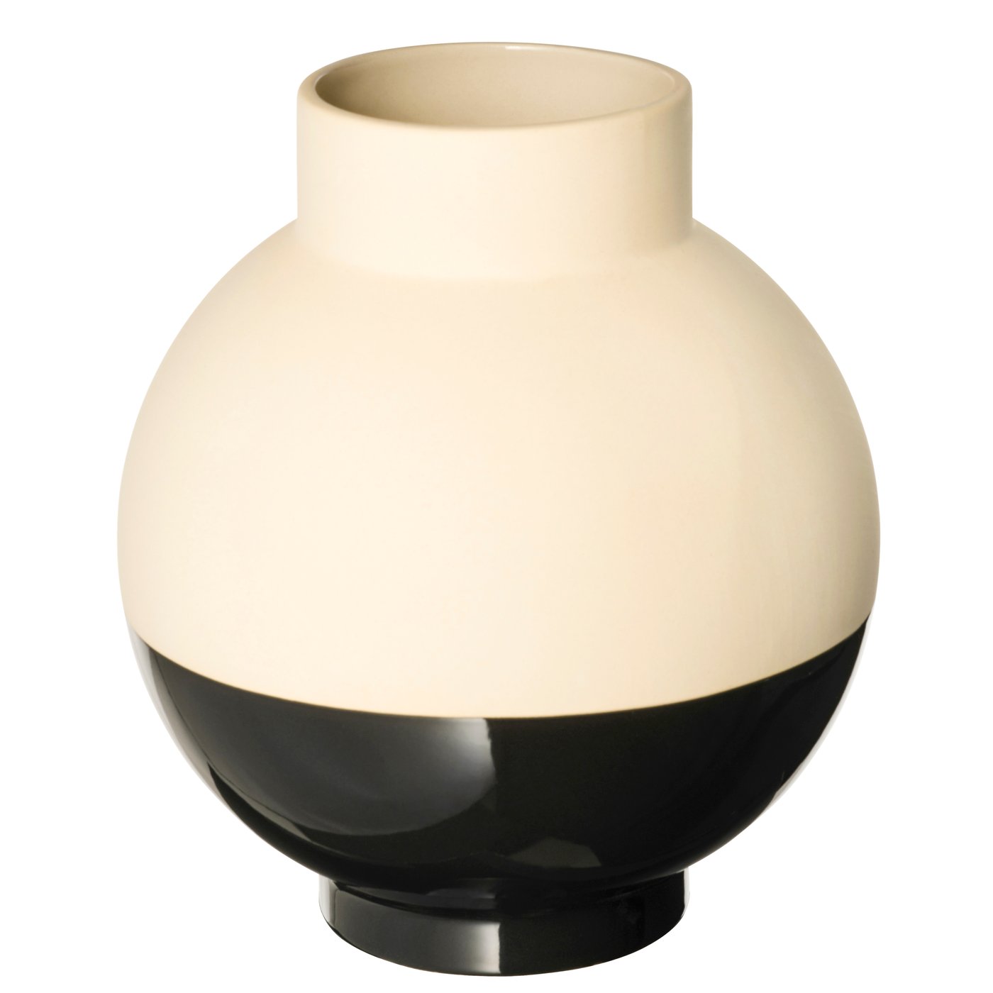 IKEA GLANSGRAN vas, beige/svart, 23 cm