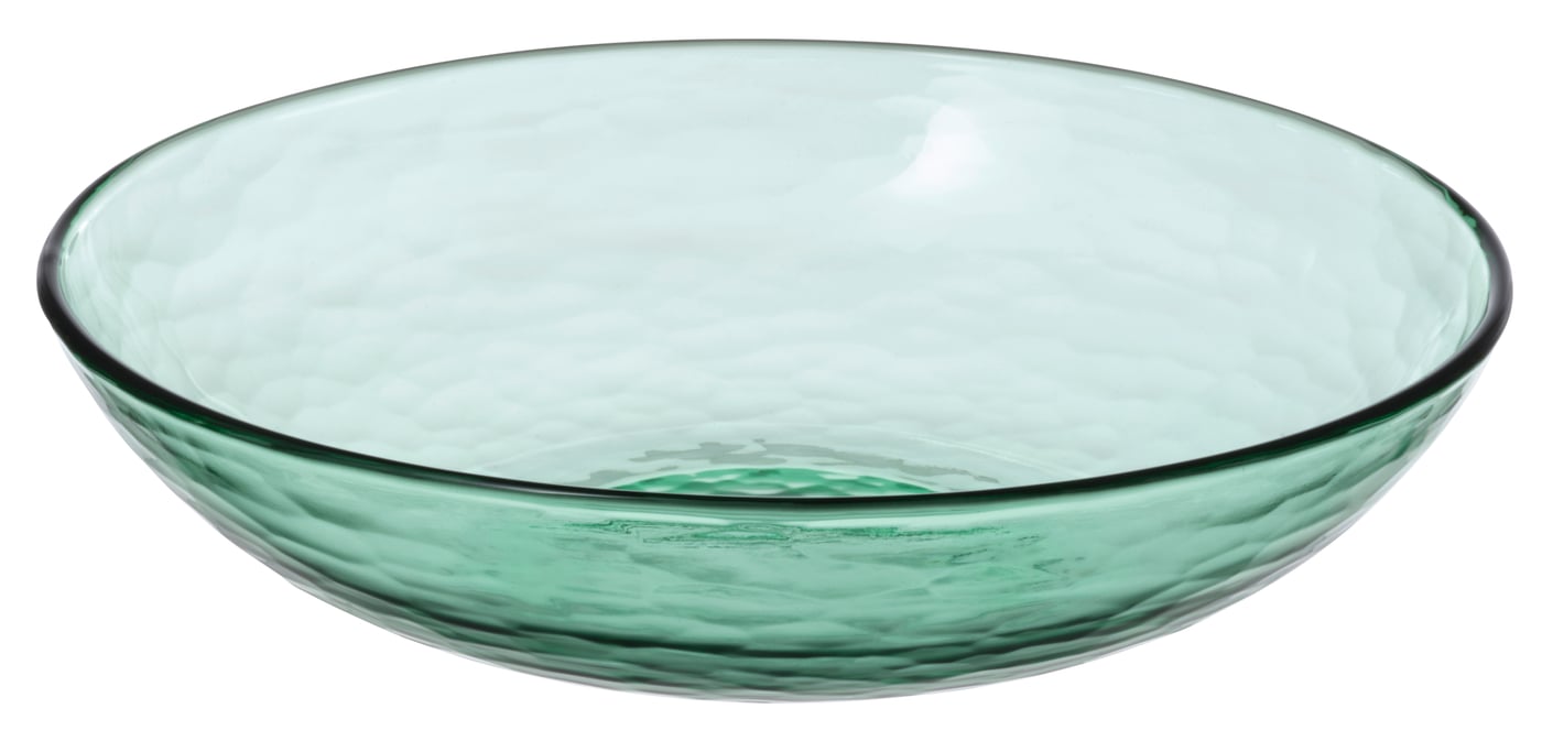 IKEA STRANDKRABBA djup tallrik, glas/grön, 19 cm