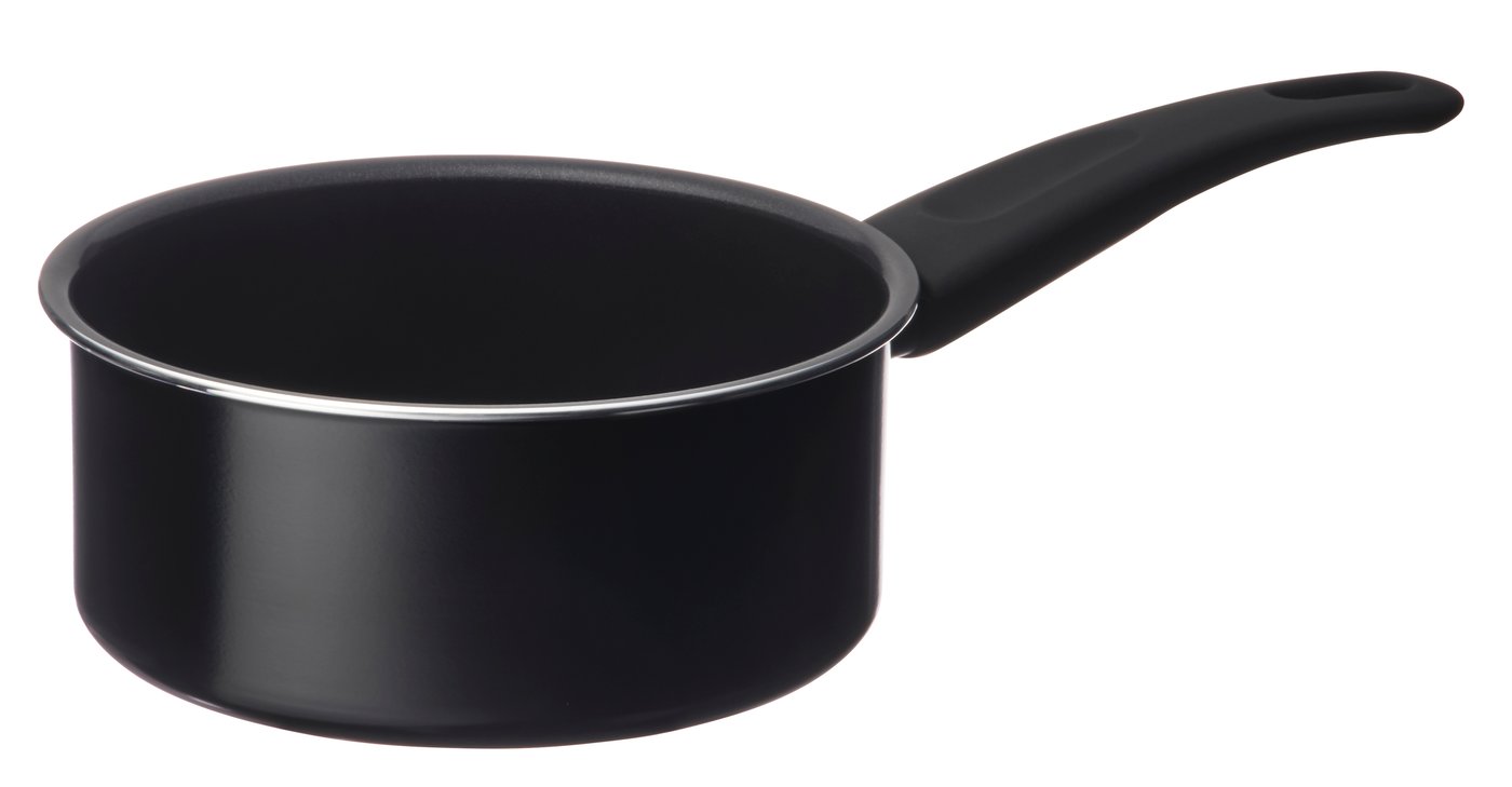 IKEA HEMLAGAD kastrull, non-stick beläggning svart, 1 l