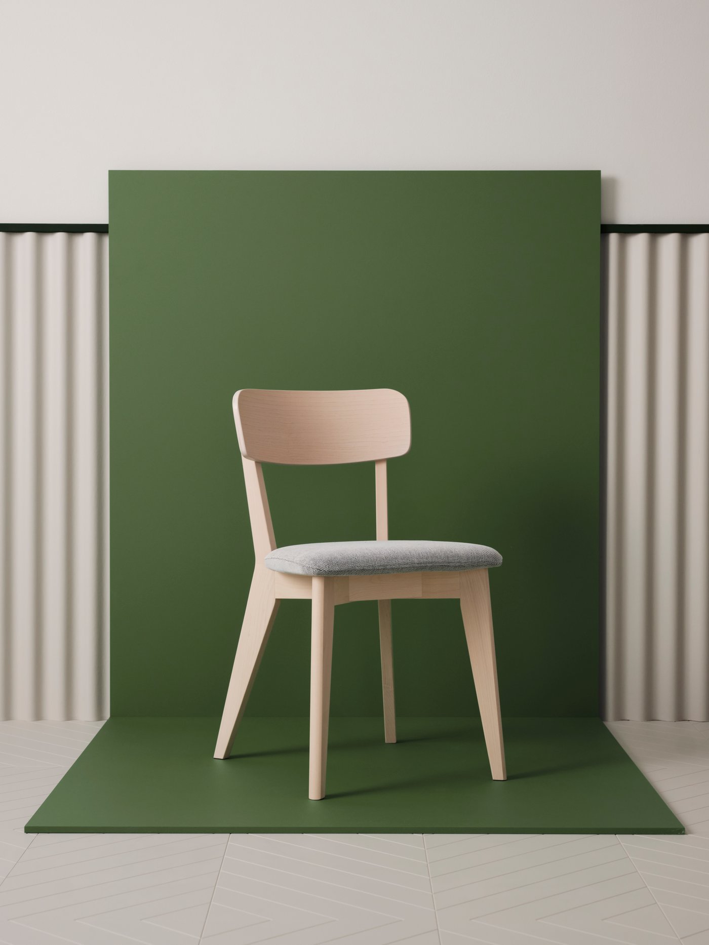 Une chaise LISABO en frêne/Tallmyra blanc/noir