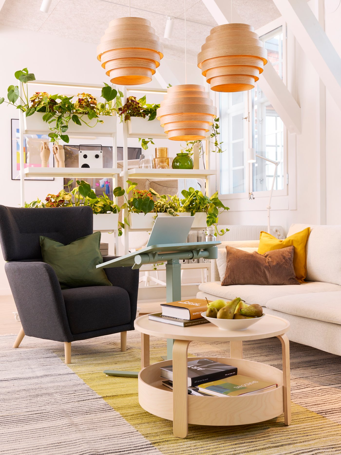 A birch veneer BORGEBY coffee table in the home office