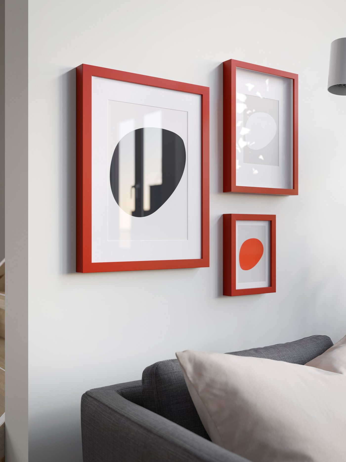 Ein roter RÖDALM Bilderrahmen