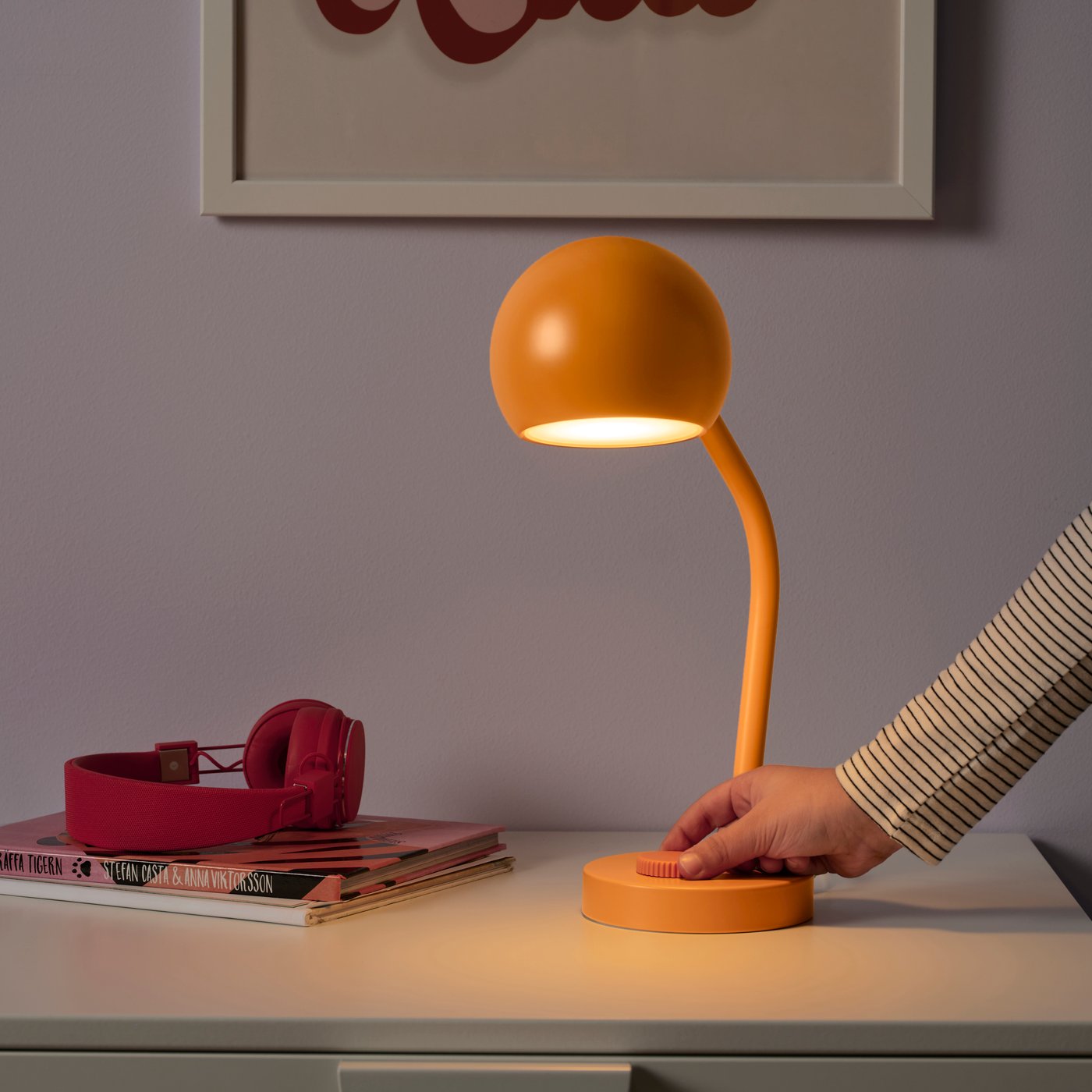 LED desk lamp 12 cm dimmable/orange