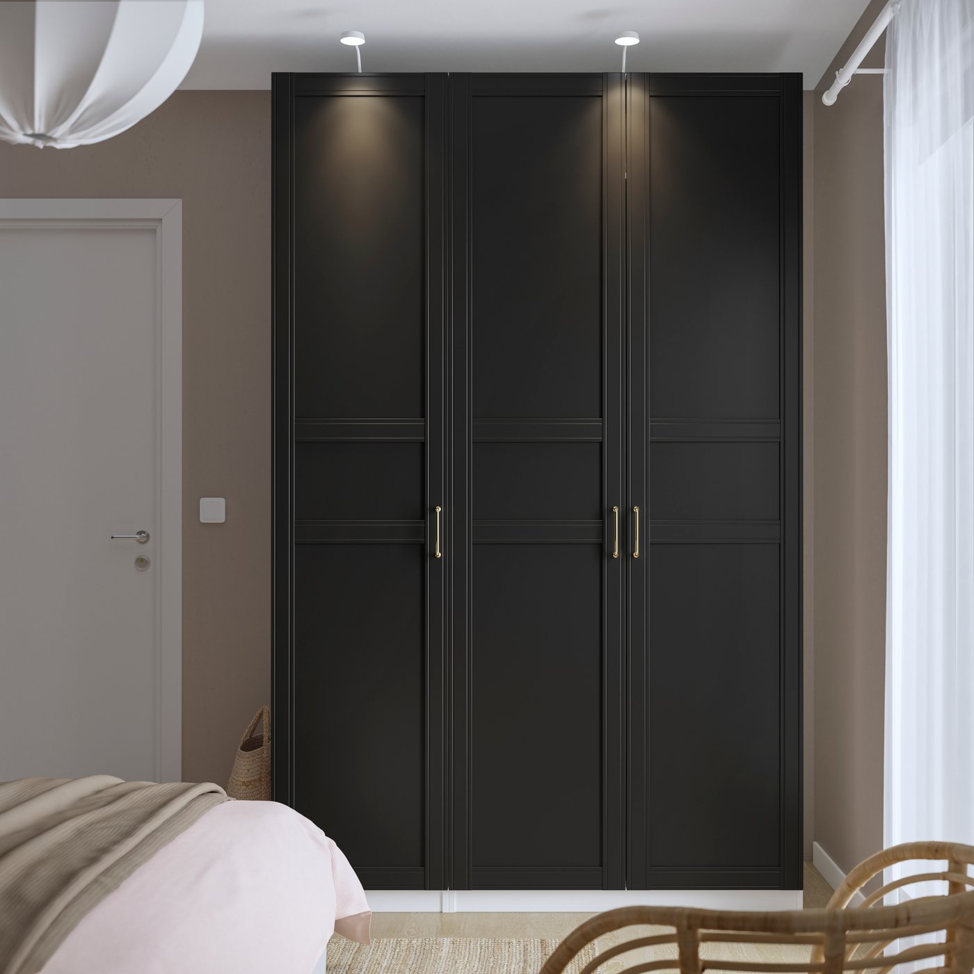 IKEA PAX / FLISBERGET garderobskombination, vit/antracit, 150x60x236 cm