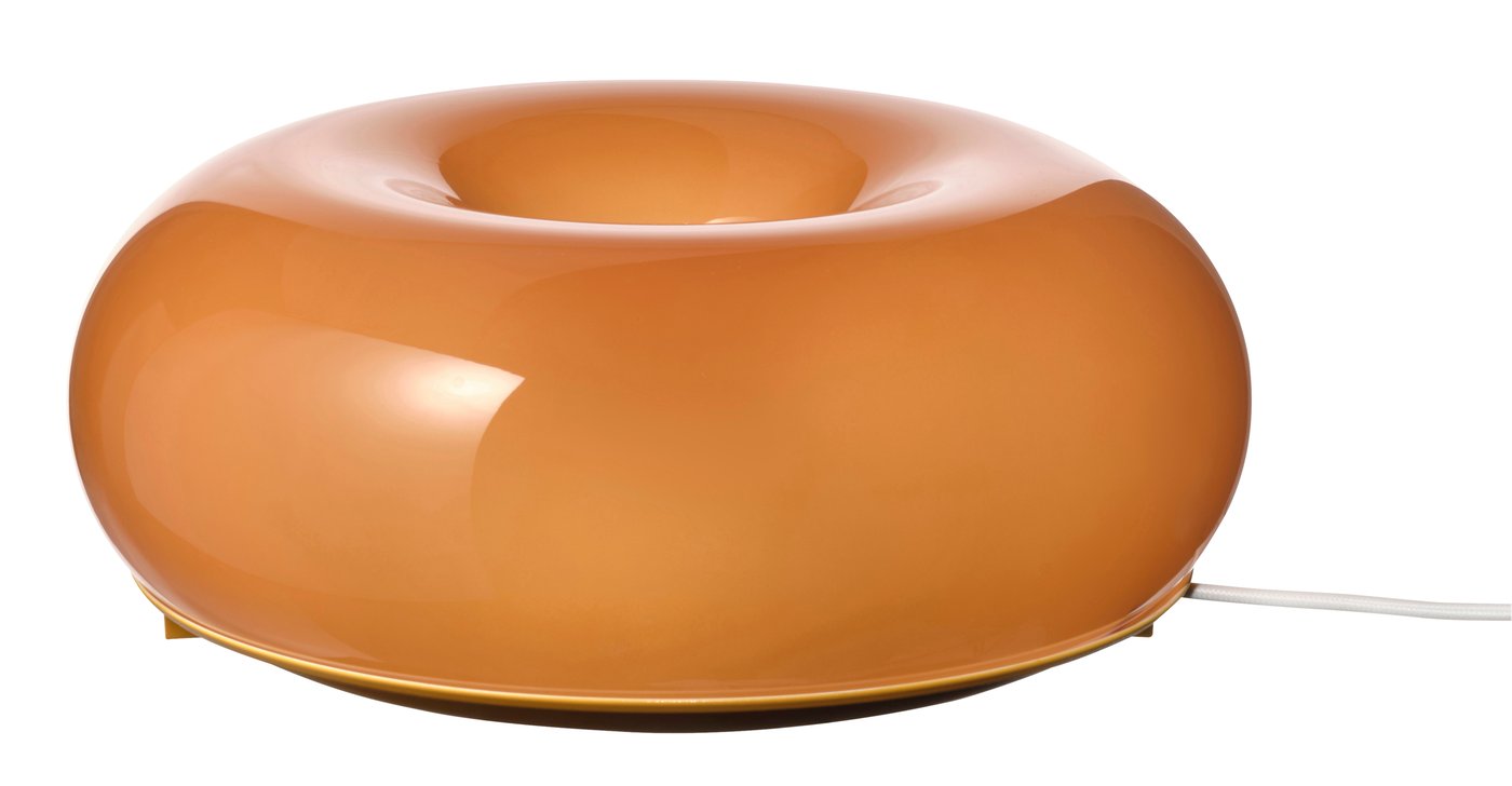 IKEA VARMBLIXT LED bord/vägglampa, orange glas/rund, 30 cm