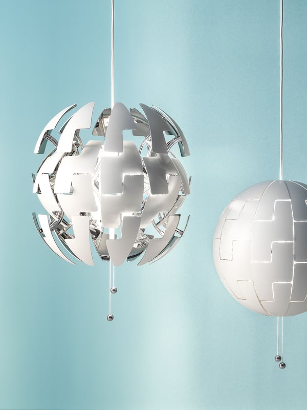 A white/silver-colour IKEA PS 2014 pendant lamp
