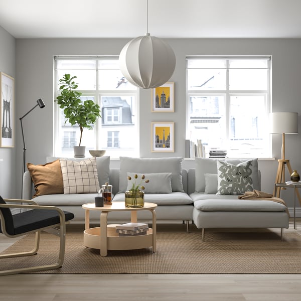 A with open end/Tallmyra white/black SÖDERHAMN 4-seat sofa with chaise longue