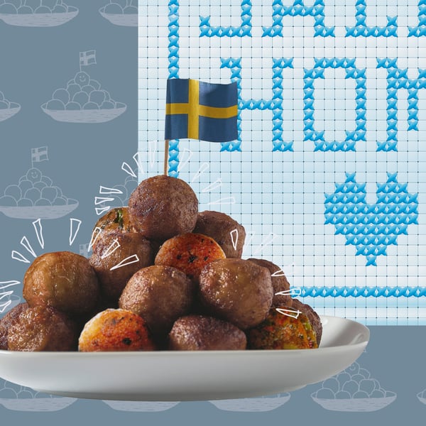 A frozen HUVUDROLL plant balls