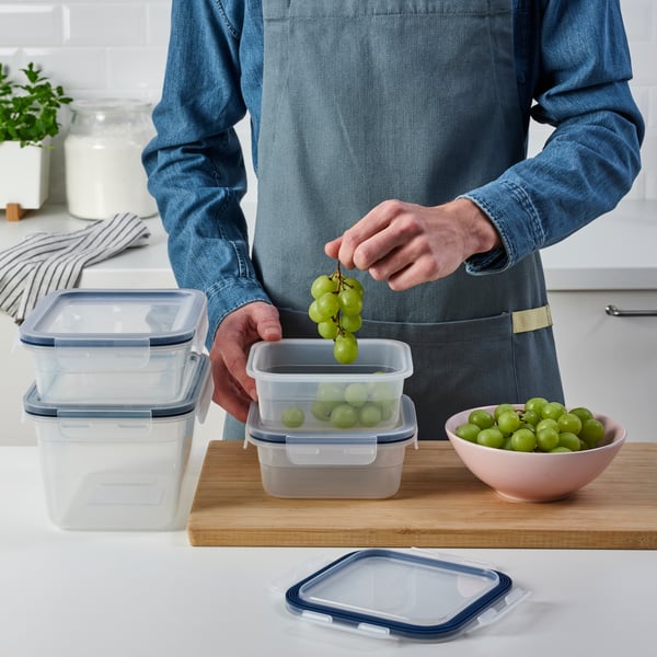 A plastic IKEA 365+ food container with lid