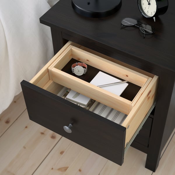 A black-brown HEMNES chest of 2 drawers