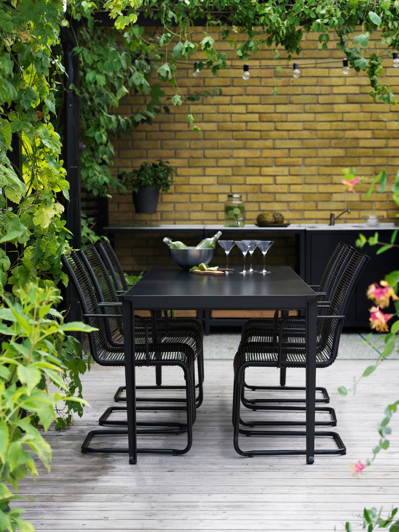 A clear glass STORSINT martini glass