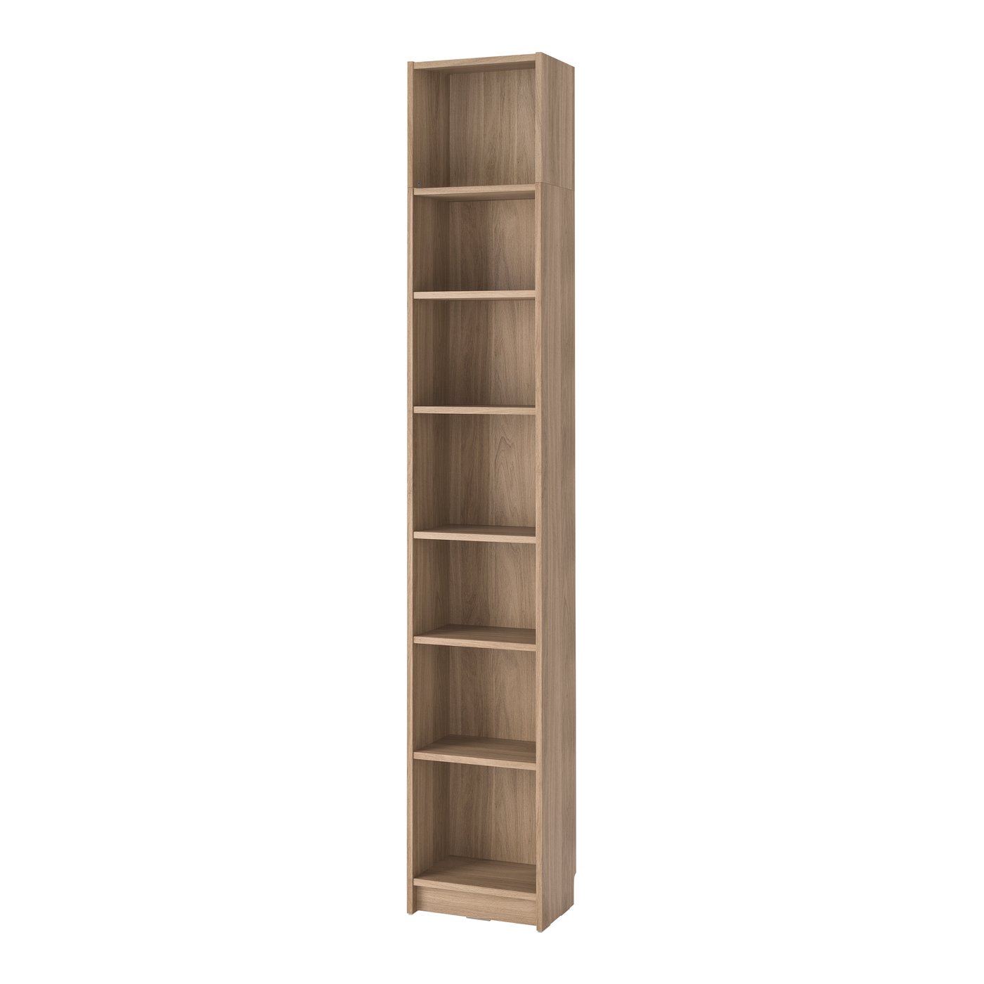 IKEA BILLY bokhylla med förhöjningsdel, ekmönstrad, 40x28x237 cm