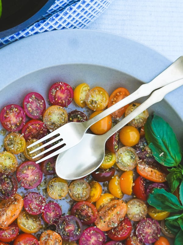 A beige STOCKHOLM 2025 serving bowl outside
