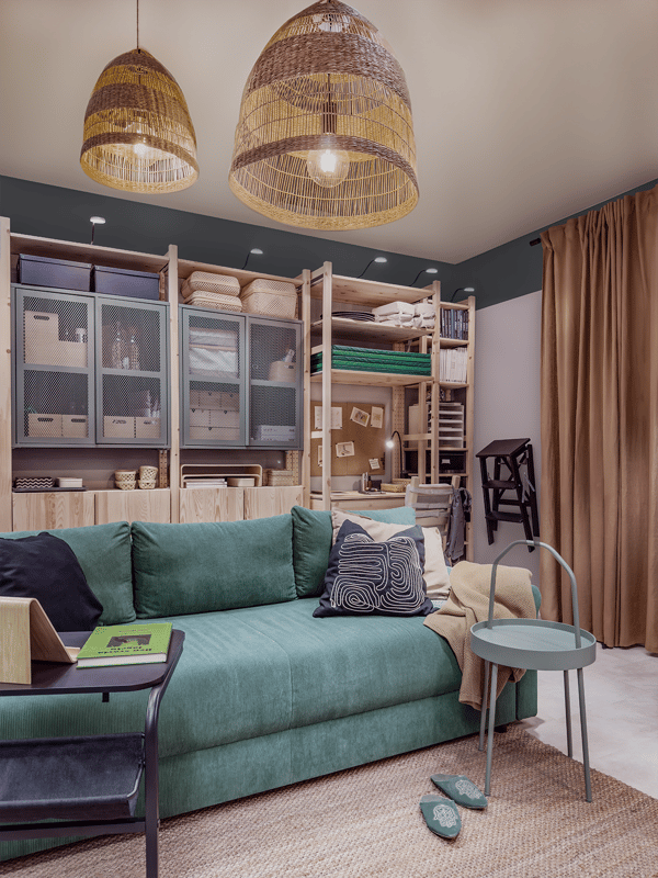 DÅNHULT
Rozkładana sofa 3-osobowa, Kelinge szaroturkusowy