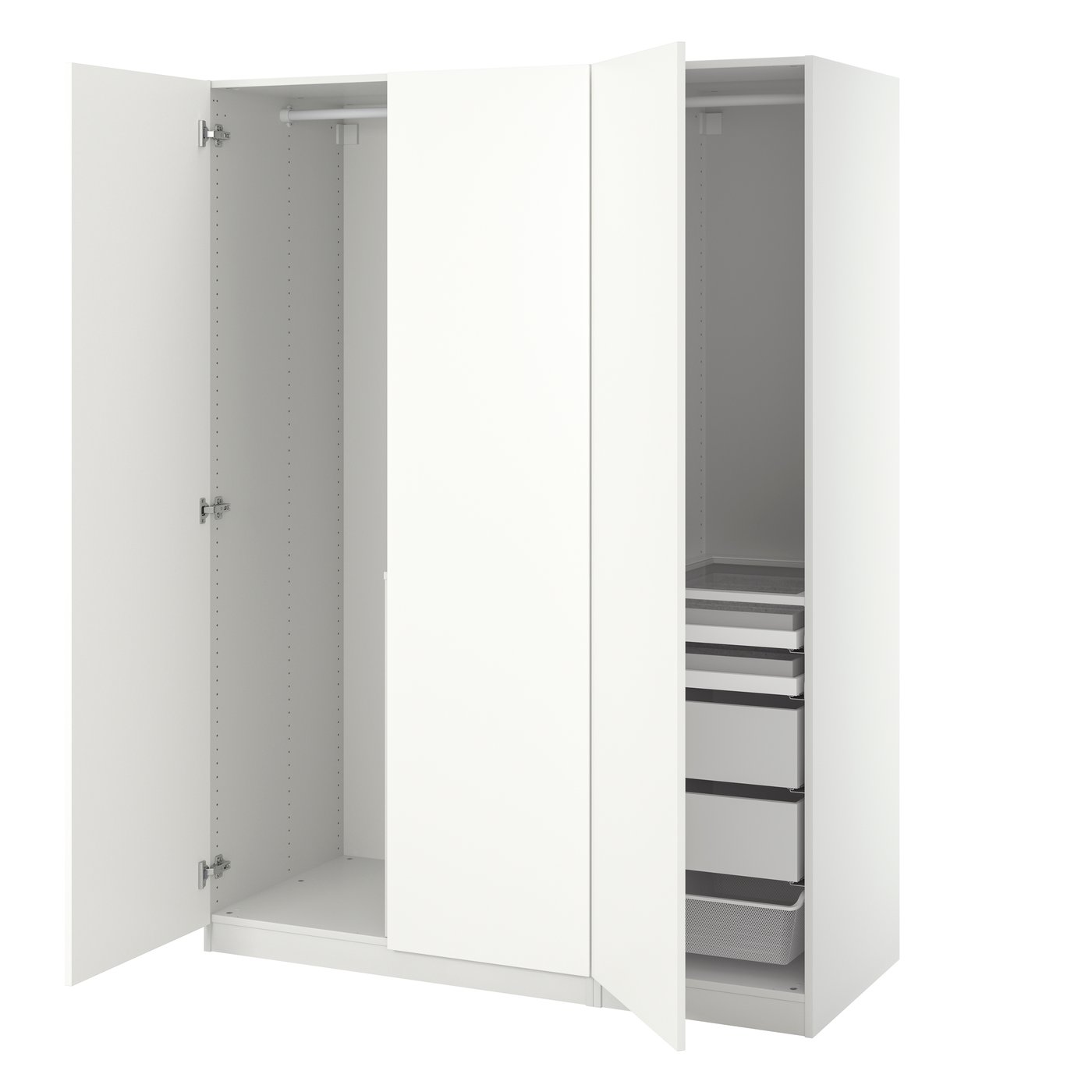 IKEA PAX / FORSAND garderobskombination, vit/vit, 150x60x201 cm